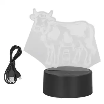3D светильник рядом с лампой для молочного скота для детей, для офиса, на День рождения