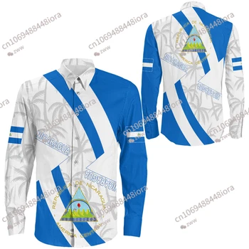 Новая 3D-рубашка с флагом Никарагуа 2023 года, повседневный мужской модный топ, мужская и женская футболка с длинным рукавом