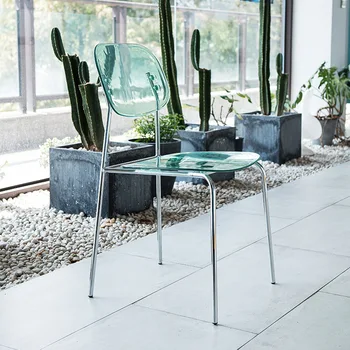 Прозрачный эргономичный обеденный стул Дизайнерские роскошные обеденные стулья для геймеров в гостиной Индивидуальная современная кухонная мебель DX50YZ