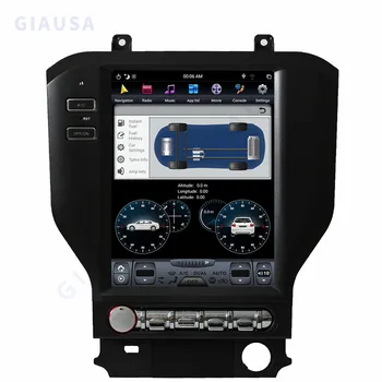 Для Ford Mustang 2015-2019 Tesla Автомобильный радиоприемник с большим экраном, стерео Мультимедийный плеер, GPS-навигация, DSP, Carplay 8G 128 ГБ