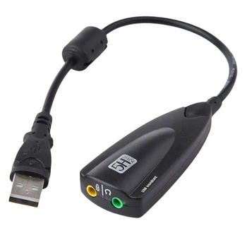 Звуковая карта 7.1 CH, интерфейс USB, Внешний аудиоадаптер 3,5 мм, конвертер микрофона для наушников AUX.