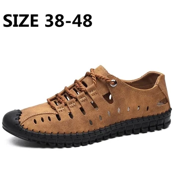 Летние мужские сандалии, дышащие Высококачественные Пляжные сандалии, тапочки, Мужская обувь, легкая мужская обувь на открытом воздухе, Размер 38-48