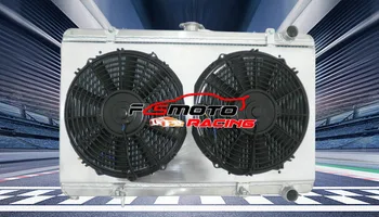 Для Nissan Silvia S13 CA18DET CA18 Turbo Алюминиевый радиатор + Кожух + Вентиляторы MT