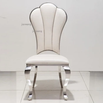 Обеденные стулья с европейскими спинками, Роскошная мебель для столовой, Изготовленное на Заказ Кожаное кресло для приема Гостей, Современный обеденный стул для ресторана