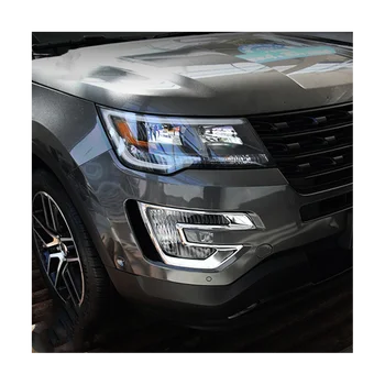 Крышка противотуманной фары переднего бампера автомобиля Отделка противотуманных фар для Ford Explorer 2016 2017 Аксессуары 2 шт. Серебристый