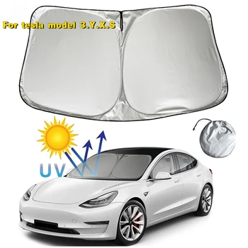 Для автомобиля Tesla Model 3 Model Y Солнцезащитный козырек Летняя защитная крышка переднего стекла Пленка для защиты лобового стекла от ультрафиолета Автомобильные аксессуары