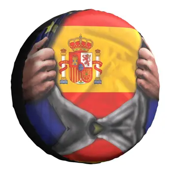 Флаг Испании Разорвал Крышку Шины Запасного Колеса, Универсальную для Toyota RAV4 Prado, Испанский Гордый Прицеп Jeep RV SUV 14 