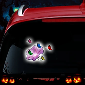 Сделай сам Креативную красивую бабочку и цветок Светоотражающая наклейка для окна автомобиля Отражатель ночной безопасности вождения Декоративные наклейки
