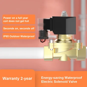 Водонепроницаемый электрический электромагнитный клапан энергосберегающего типа, латунный нормально закрытый регулирующий клапан с внутренней резьбой, водяной клапан 24V 220V