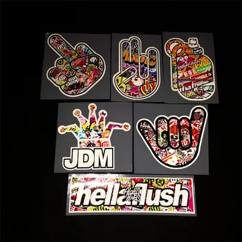 Граффити в стиле JDM, 3-метровая светоотражающая наклейка из высокопрочного ПВХ с комиксами для лобового стекла автомобиля, мотоциклетного шлема, багажа, ноутбука