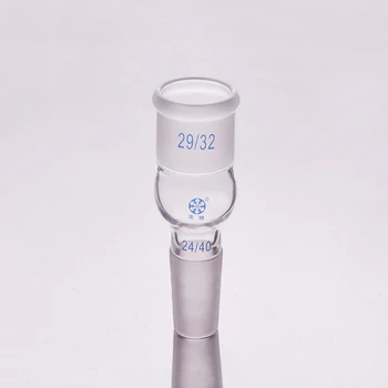 Соединение из боросиликатного стекла, разъем 29/32, штекер 24/40, переходник для уменьшения размера стекла, разъем типа B.