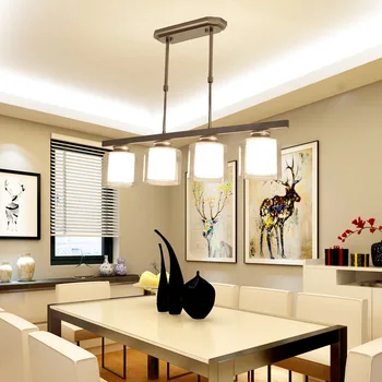 Современная стеклянная светодиодная люстра для столовой Кухни Спальни гостиной Домашний потолочный подвесной светильник черного цвета с дизайном E27 Подвесной светильник