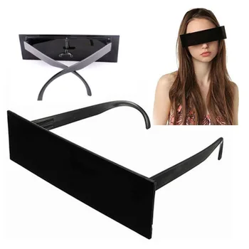 Черные Прямоугольные квадратные солнцезащитные очки Необычные очки реквизит Цензура Солнцезащитные очки с черной полосой для Рождественской вечеринки для косплея