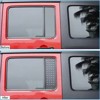 Накладка стеклянной панели окна задней двери автомобиля для Jeep Wrangler JK & Unlimited 4-дверный 2007-2017 Черный