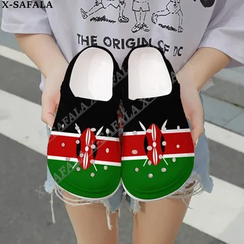 Люблю Страну флага Кении, 3D принт, мужские и женские Классические сабо, тапочки, сандалии EVA Ligtweight, Летние пляжные уличные-1