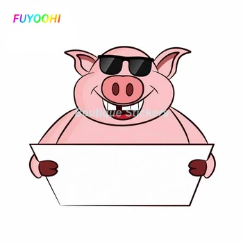Наклейки FUYOOHI Play для свиньи Солнцезащитные автомобильные наклейки из винилового материала, наклейка на окклюзию, украшение от царапин, Мультяшные автомобильные аксессуары