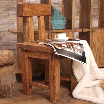 Мебель Обеденный стул Old Elm Простой стул из массива дерева для домашнего отдыха Muebles Sillas Nordicas Бесплатная Доставка