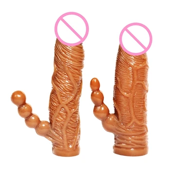 мягкий презерватив-удлинитель пениса Для мужчин, кольцо для пениса на пенис, Многоразовые презервативы, шипы, секс-игрушки для увеличения пениса для N7YB