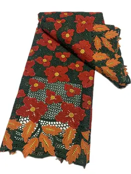 Модная Африканская кружевная ткань, Водорастворимая Гипюровая кружевная ткань, 5 ярдов, Нигерийская шнуровая ткань с вышивкой Для свадебных платьев