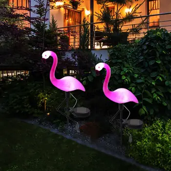Солнечный фонарь Flamingo Stake Light на солнечных батареях, фонари для дорожки, водонепроницаемый Наружный Солнечный свет, газон, лампа для двора в саду, патио