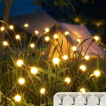 Солнечный светодиодный светильник Наружные водонепроницаемые садовые ландшафтные фонари с питанием от солнечного света Садовые фонари Firefly Газон Садовый декор Солнечный свет