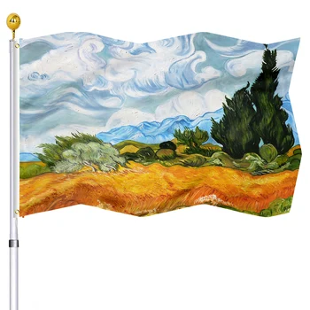 Всемирно известные картины Ван Гога Флаг для наружного декора внутреннего двора дома Урожай пшеничного поля Садовые флаги для женщин Подарки для мужчин