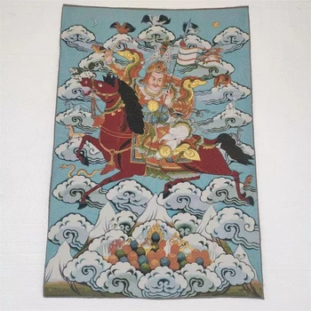 Тибетский Будда Тханка, король Гесер, вышитая парчовая роспись, изысканное украшение для дома, благоприятный