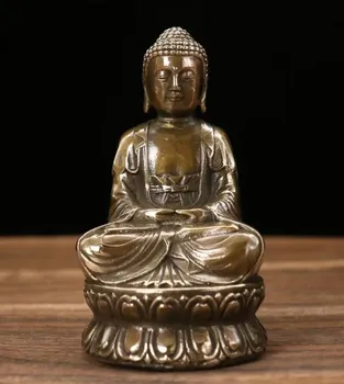 Статуя Будды Шакьямуни из латуни в стиле ретро, домашнее украшение, поделки