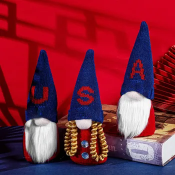 3 Штуки Патриотический Гном 4 Июля Gnomes h День Независимости США Безликая Кукла 4 Июля День Ветеранов