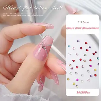 Аксессуары для маникюра в виде мини-сердечек Профилированные Сверла Стразы для ногтей Украшения для ногтей в виде сердечек 3D-Сверла для ногтей