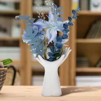 Керамическая ваза для рук, Декоративная ваза для рук человека, Изящные керамические скульптурные вазы для цветочных композиций, белая ручная ваза Nordic