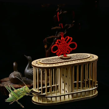 Бамбуковая клетка для кузнечиков ручной работы, Деревянная Клетка для насекомых, Клетка для разведения кузнечиков, детская игрушка