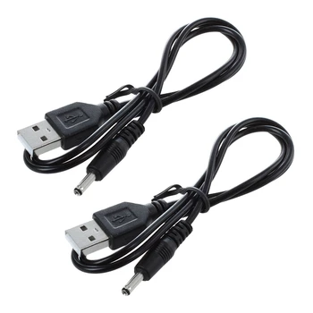 2шт 3,5 мм X 1,3 мм черный USB-кабель, шнур для зарядного устройства, источник питания