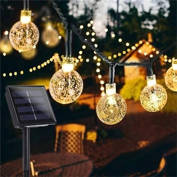 Светодиодные фонари с солнечным хрустальным шаром, 8 режимов, 50 светодиодов, 24 фута, Водонепроницаемое Декоративное освещение для сада, домашней вечеринки, Свадьбы, Рождества