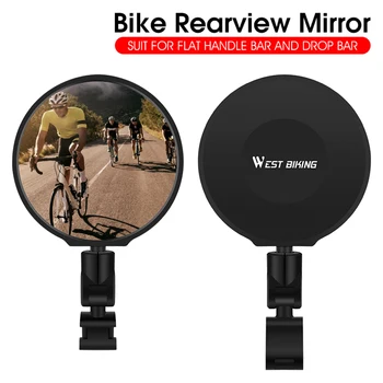Велосипедное зеркало, широкоугольное выпуклое зеркало заднего вида для велосипеда, Небьющееся, поворотное, безопасное Зеркало заднего вида на руле велосипеда