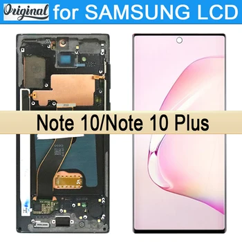100% Оригинальный AMOLED-дисплей для Samsung Galaxy Note 10 N970F Note 10 Plus N975F Запчасти для ремонта сенсорного ЖК-дисплея