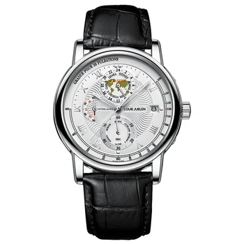 Деловые кожаные мужские часы Лучший бренд класса люкс с хронографом, водонепроницаемые кварцевые часы в стиле ретро Relogio Masculino
