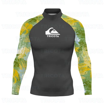 Мужские рубашки для серфинга, одежда для защиты от сыпи с длинным рукавом, топы для плавания с защитой от ультрафиолета, Базовые костюмы для серфинга, водолазные костюмы, пляжные купальники
