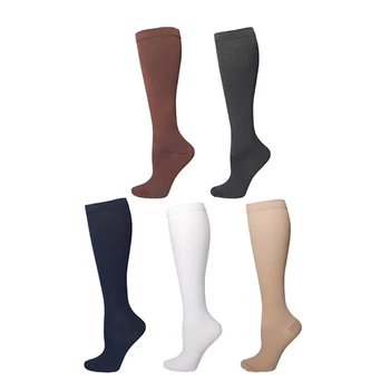 Компрессионные чулки до колена, 2 пары спортивных компрессионных носков, Женские Мужские компрессионные носки для бега, носки для бега