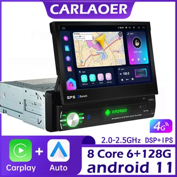 1din автомагнитола CarPlay Автоматическая GPS Навигация IPS Выдвижной экран 1 Din Мультимедийный плеер Android Универсальный Аудио Видео Без DVD