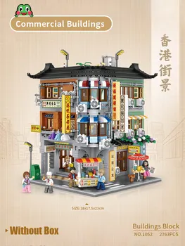 Loz Hong Kong Style Street View Строительные Блоки Высокой Сложности, Собранные Большой Коммерческой Моделью Street View Corner Commercial