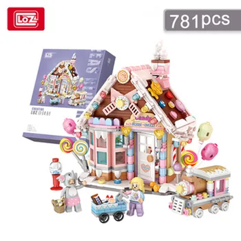 LOZ 1224 Архитектура Веселый Рождественский дом Дерево Олень 3D мини-блоки Кирпичи Строительная игрушка для детей
