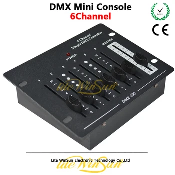 Litewinsune FREESHIP 6-канальная простая DMX консоль Сценическое освещение DMX Контроллер Сценические приспособления Мини Настольный DJ пульт