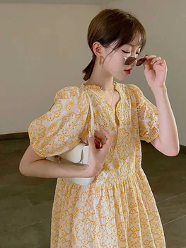 Маленькое шикарное Милое Молодое Нежное Летнее платье с французской нижней юбкой 2023 Новое женское платье