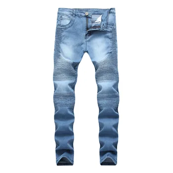2020 Повседневные Новые брендовые мужские Персонализированные брюки с морщинистыми узкими ножками, джинсы с эластичными дырками, Размер от 28 до 42
