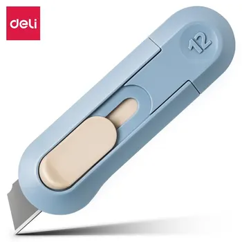 Deli 1шт Красивый мини-резак для бумаги Высококачественный универсальный нож с автоматическим отскоком Портативный резак для офисных школьных принадлежностей