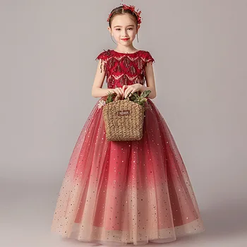 2019 г. Модные детские элегантные платья с цветочной аппликацией для девочек, платья для церемонии Причастия