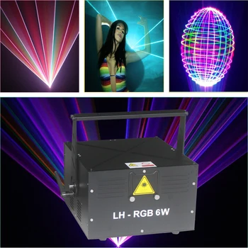 Эффект сценического освещения 6 Вт rgb DMX512 ILDA лазерный проектор 6000 МВт полноцветная лазерная система освещения дискотеки