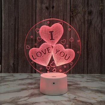 Креативный подарок 3d настольная лампа с дистанционным управлением красочная романтическая атмосфера ночник теплый свет с прикроватной лампой в спальне