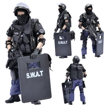 Фигурка спецназа в масштабе 1/6, 12-дюймовая коллекционная модель солдата спецназа, игрушки с военным щитом, игрушки для мальчиков с подарочной коробкой